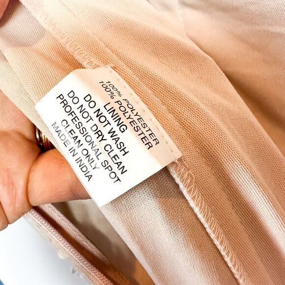 Mac Duggal Embellished Blush Pink Wrap Over Sleeve A-line Gown Dress Size 12 - Picture 12 of 16